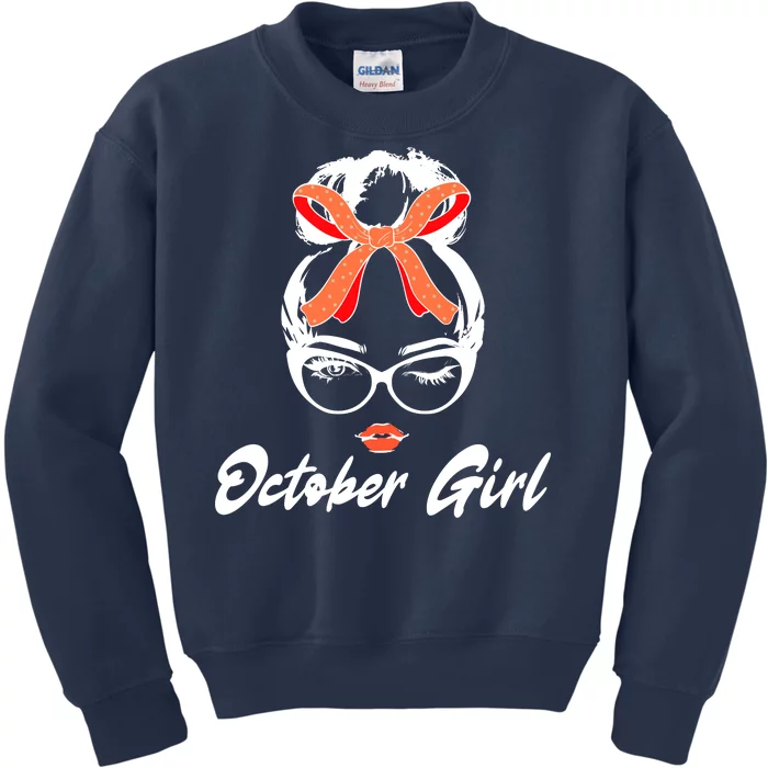 Cute October Girl Birthday Kids Sweatshirt