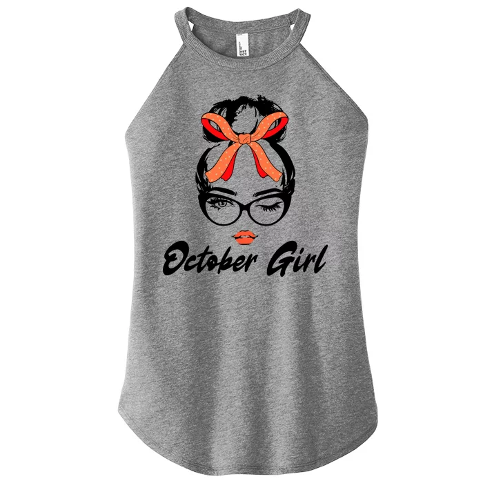 Cute October Girl Birthday Women’s Perfect Tri Rocker Tank