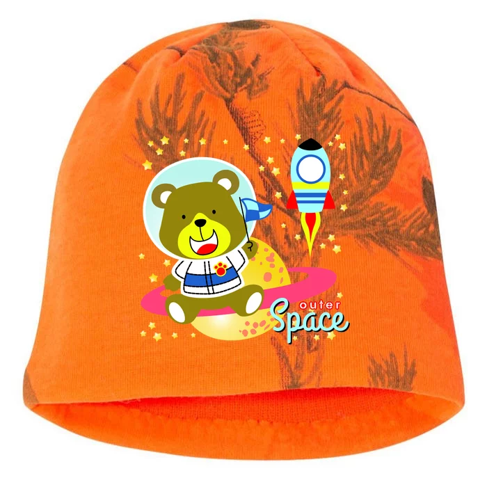 Cute Outer Space Bear Astronaut Kati - Camo Knit Beanie