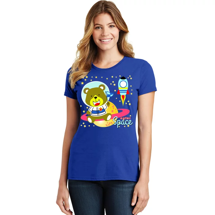 Cute Outer Space Bear Astronaut Women's T-Shirt