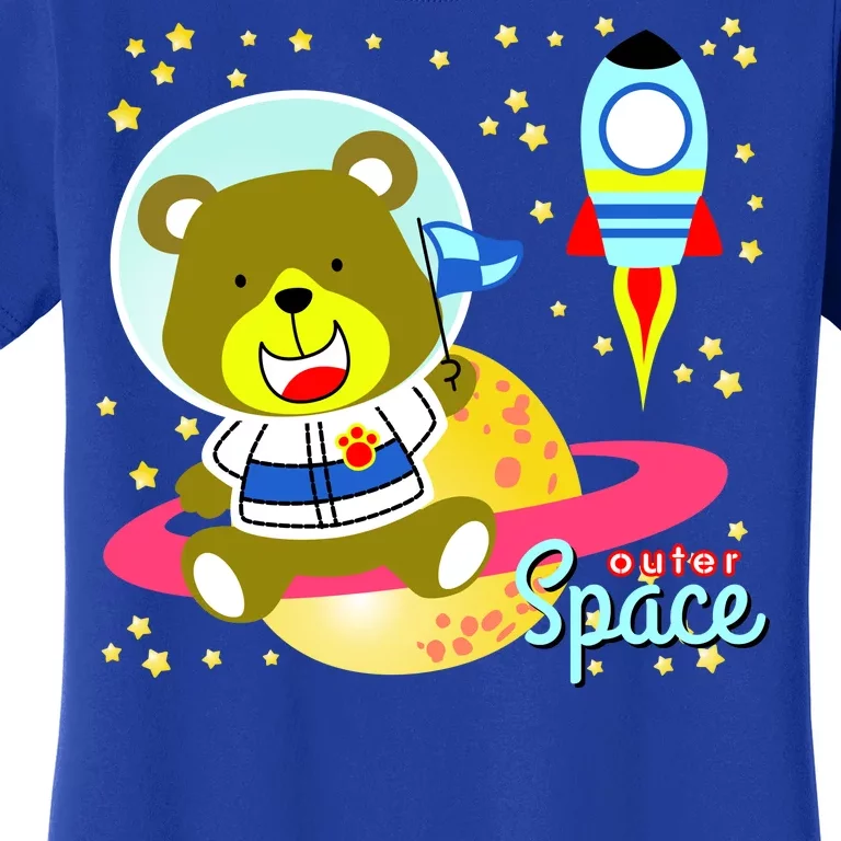 Cute Outer Space Bear Astronaut Women's T-Shirt