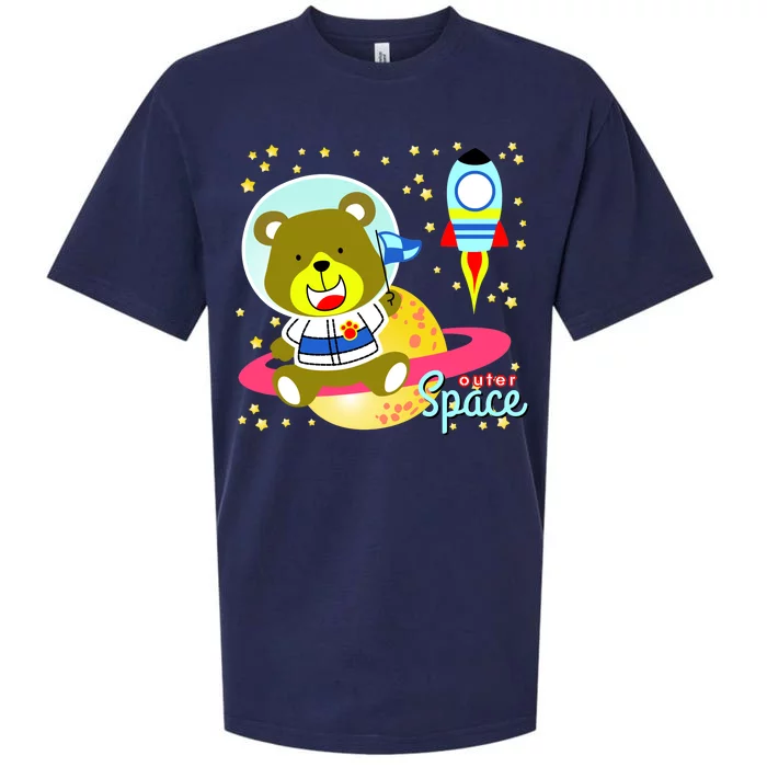 Cute Outer Space Bear Astronaut Sueded Cloud Jersey T-Shirt