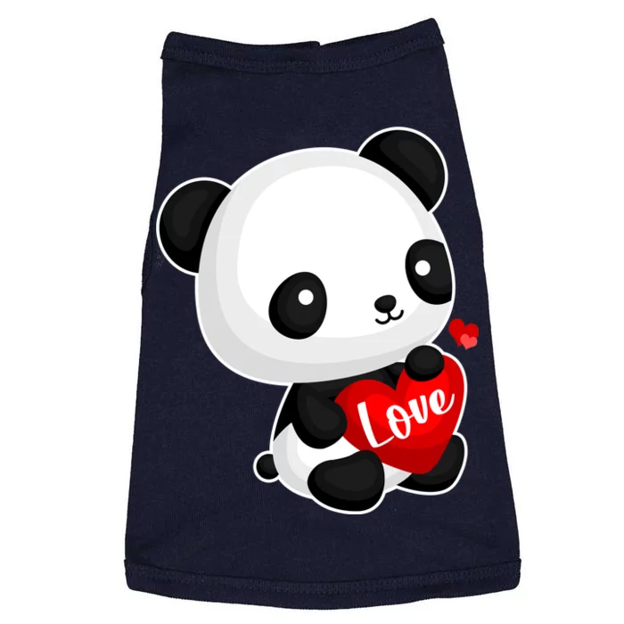 Cute Panda Holding A  Heart Doggie Tank