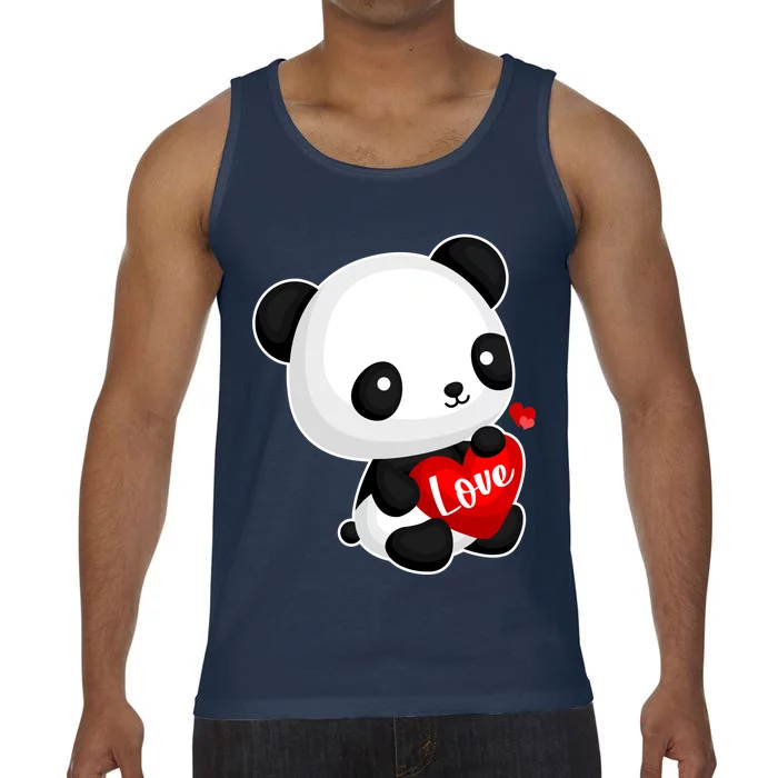 Cute Panda Holding A  Heart Comfort Colors® Tank Top