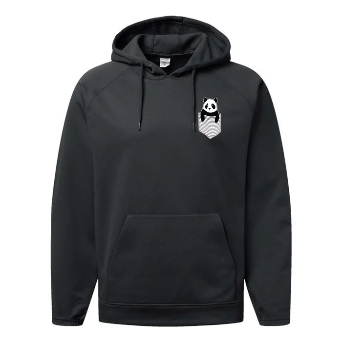 Cute Panda Pocket Performance Fleece Hoodie