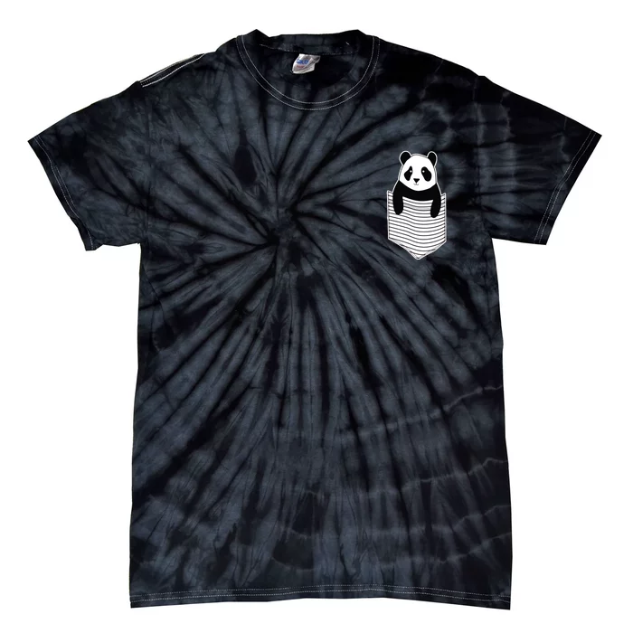 Cute Panda Pocket Tie-Dye T-Shirt