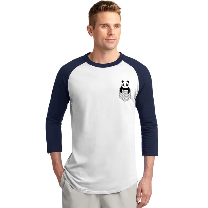 Cute Panda Pocket Baseball Sleeve Shirt