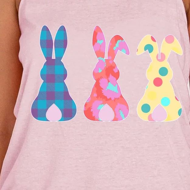 Cute Patterns Easter Bunnies Women's Knotted Racerback Tank