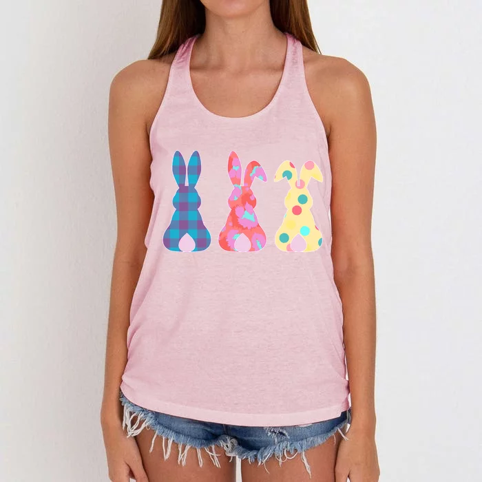 Cute Patterns Easter Bunnies Women's Knotted Racerback Tank