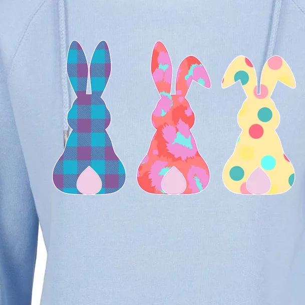 Cute Patterns Easter Bunnies Womens Funnel Neck Pullover Hood