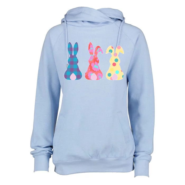 Cute Patterns Easter Bunnies Womens Funnel Neck Pullover Hood