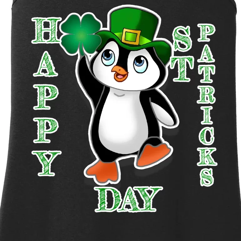 Cute Penguin Happy St Patricks Day Ladies Essential Tank