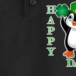 Cute Penguin Happy St Patricks Day Dry Zone Grid Performance Polo