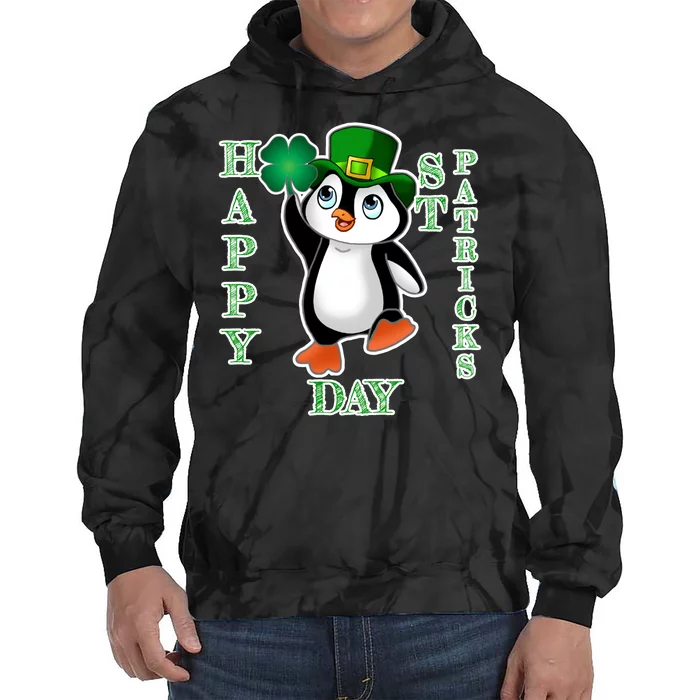 Cute Penguin Happy St Patricks Day Tie Dye Hoodie