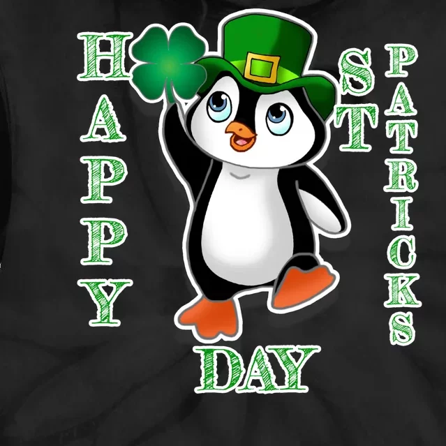 Cute Penguin Happy St Patricks Day Tie Dye Hoodie