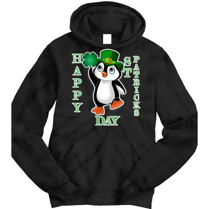 Cute Penguin Happy St Patricks Day Tie Dye Hoodie