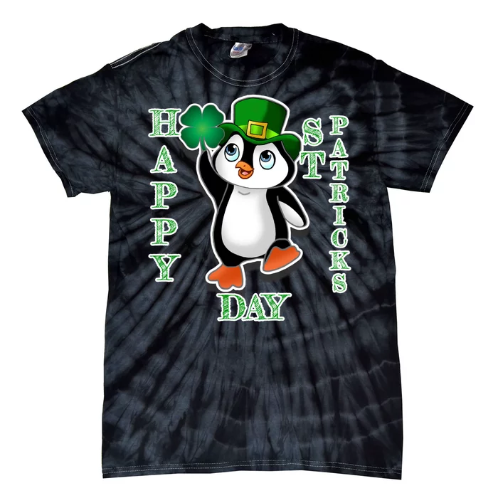 Cute Penguin Happy St Patricks Day Tie-Dye T-Shirt