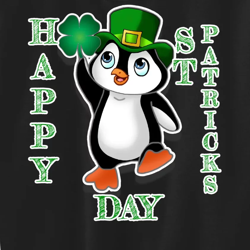 Cute Penguin Happy St Patricks Day Kids Sweatshirt