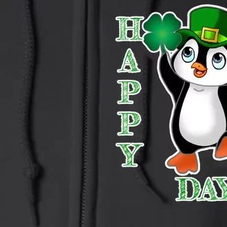 Cute Penguin Happy St Patricks Day Full Zip Hoodie