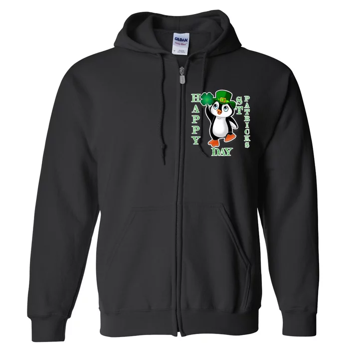 Cute Penguin Happy St Patricks Day Full Zip Hoodie