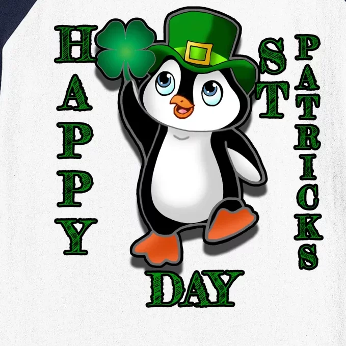 Cute Penguin Happy St Patricks Day Baseball Sleeve Shirt