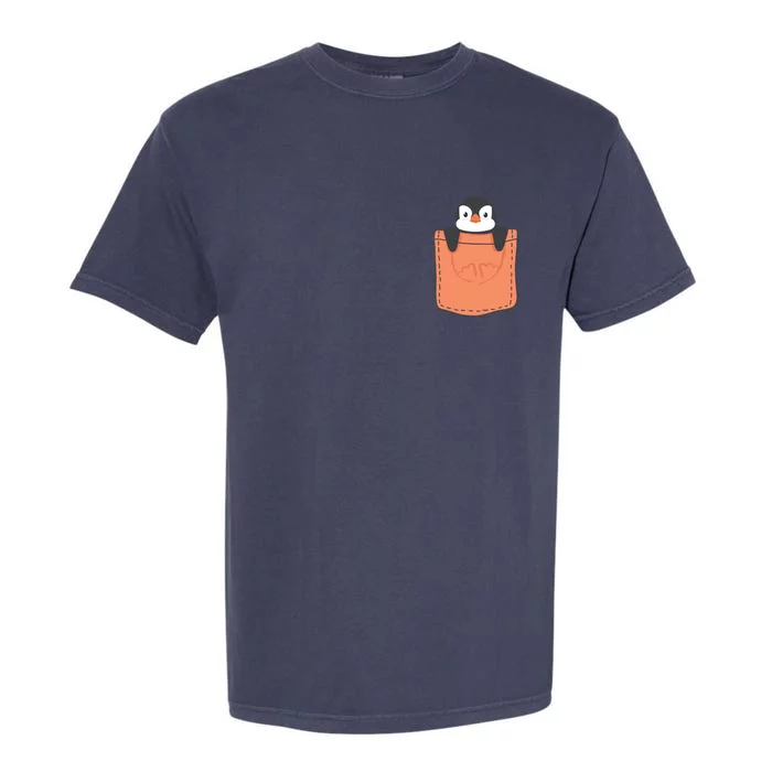 Cute Penguin In Pocket Garment-Dyed Heavyweight T-Shirt