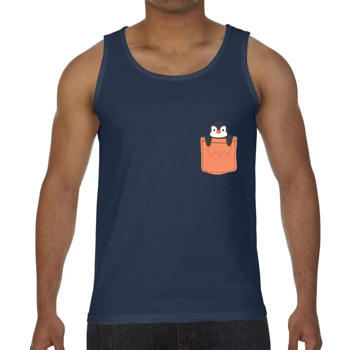 Cute Penguin In Pocket Comfort Colors® Tank Top