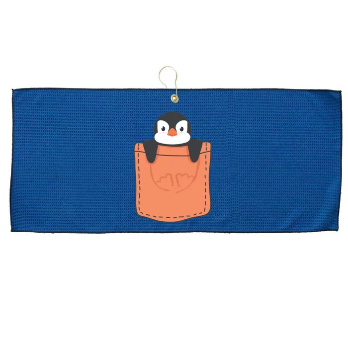 Cute Penguin In Pocket Large Microfiber Waffle Golf Towel