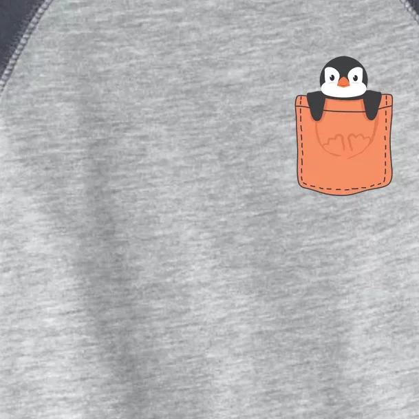 Cute Penguin In Pocket Toddler Fine Jersey T-Shirt