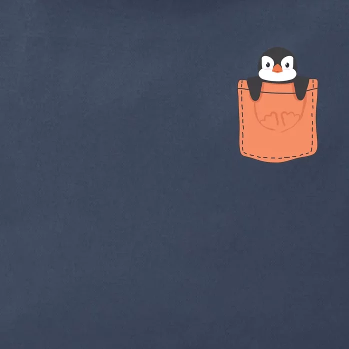 Cute Penguin In Pocket Zip Tote Bag