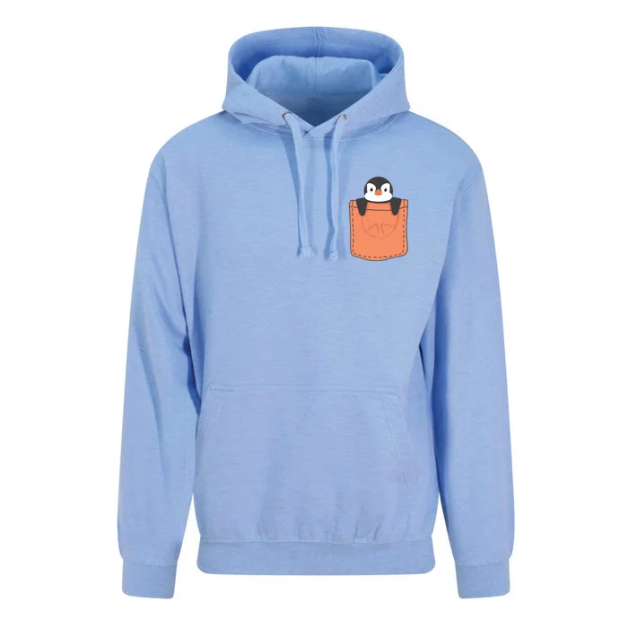 Cute Penguin In Pocket Unisex Surf Hoodie