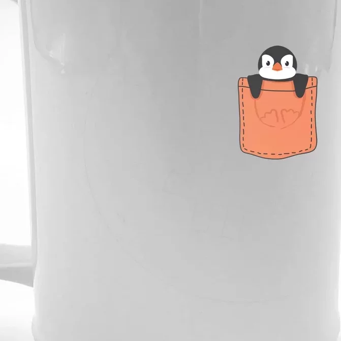 Cute Penguin In Pocket Front & Back Beer Stein