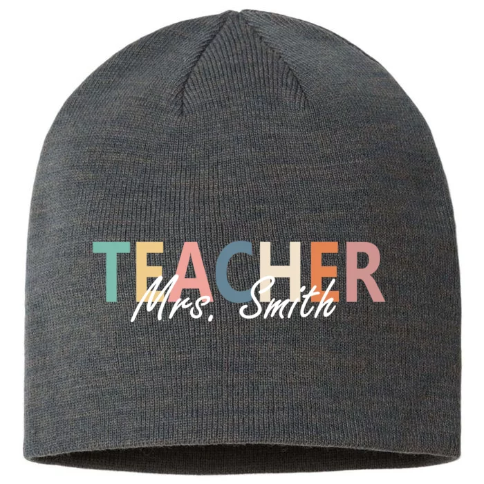 Cute Personalize Teacher Customizable Gift Custom 8 1/2in Sustainable Knit Beanie