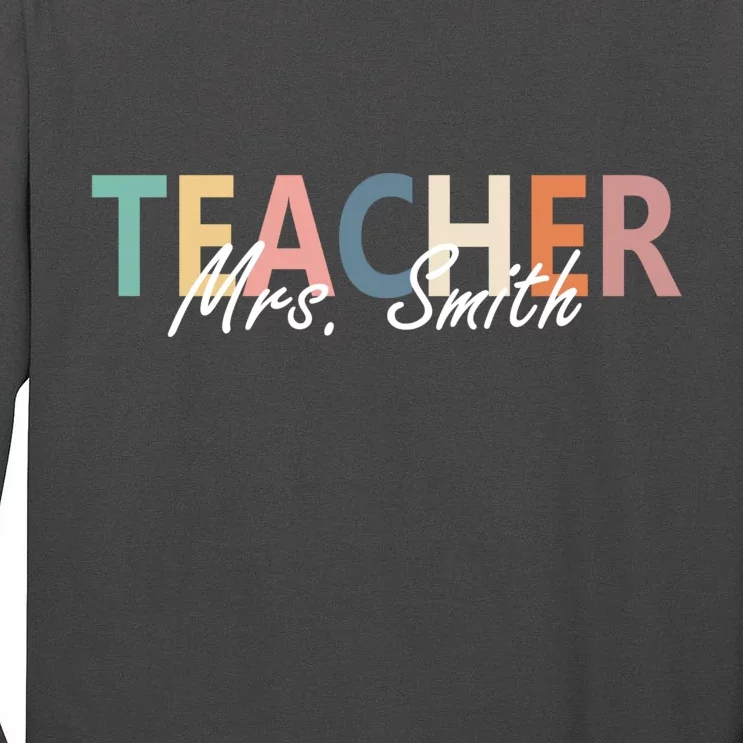 Cute Personalize Teacher Customizable Gift Custom Tall Long Sleeve T-Shirt