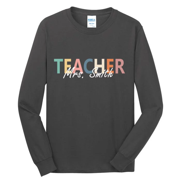 Cute Personalize Teacher Customizable Gift Custom Tall Long Sleeve T-Shirt