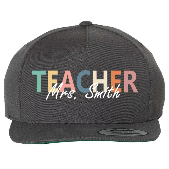 Cute Personalize Teacher Customizable Gift Custom Wool Snapback Cap