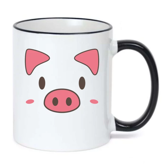 Cute Piggy Face Halloween Costume Black Color Changing Mug