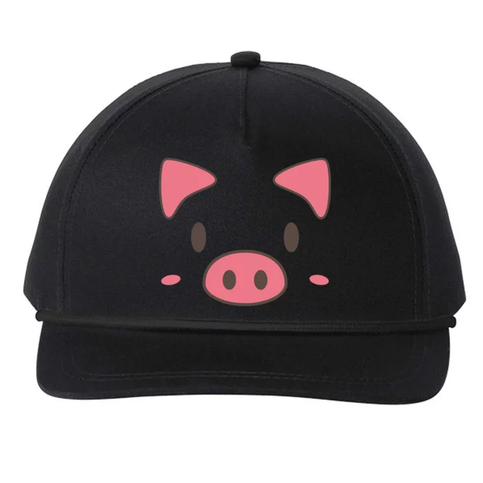 Cute Piggy Face Halloween Costume Snapback Five-Panel Rope Hat