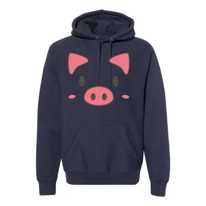 Cute Piggy Face Halloween Costume Premium Hoodie