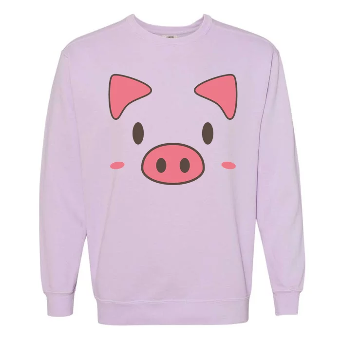 Cute Piggy Face Halloween Costume Garment-Dyed Sweatshirt