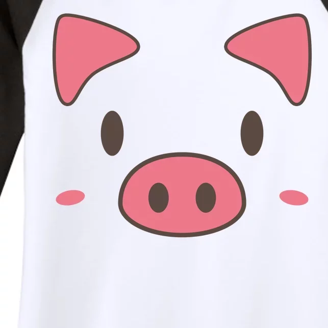 Cute Piggy Face Halloween Costume Women's Tri-Blend 3/4-Sleeve Raglan Shirt