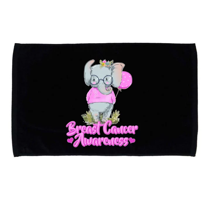 Cute Pink Elephant Breast Cancer Awareness Microfiber Hand Towel