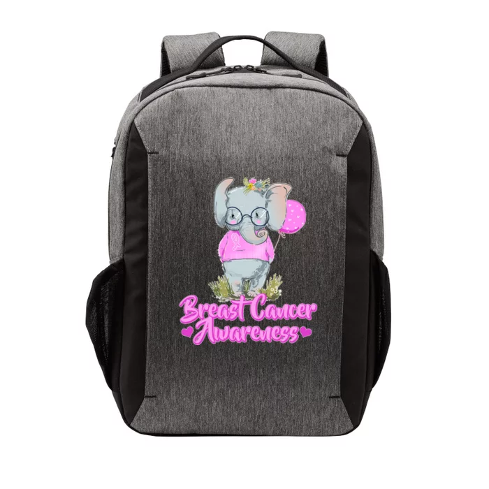 Cute Pink Elephant Breast Cancer Awareness Vector Backpack