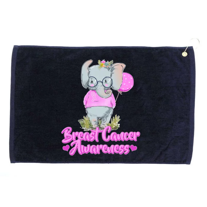 Cute Pink Elephant Breast Cancer Awareness Grommeted Golf Towel