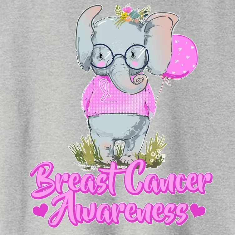 Cute Pink Elephant Breast Cancer Awareness Women's Crop Top Tee