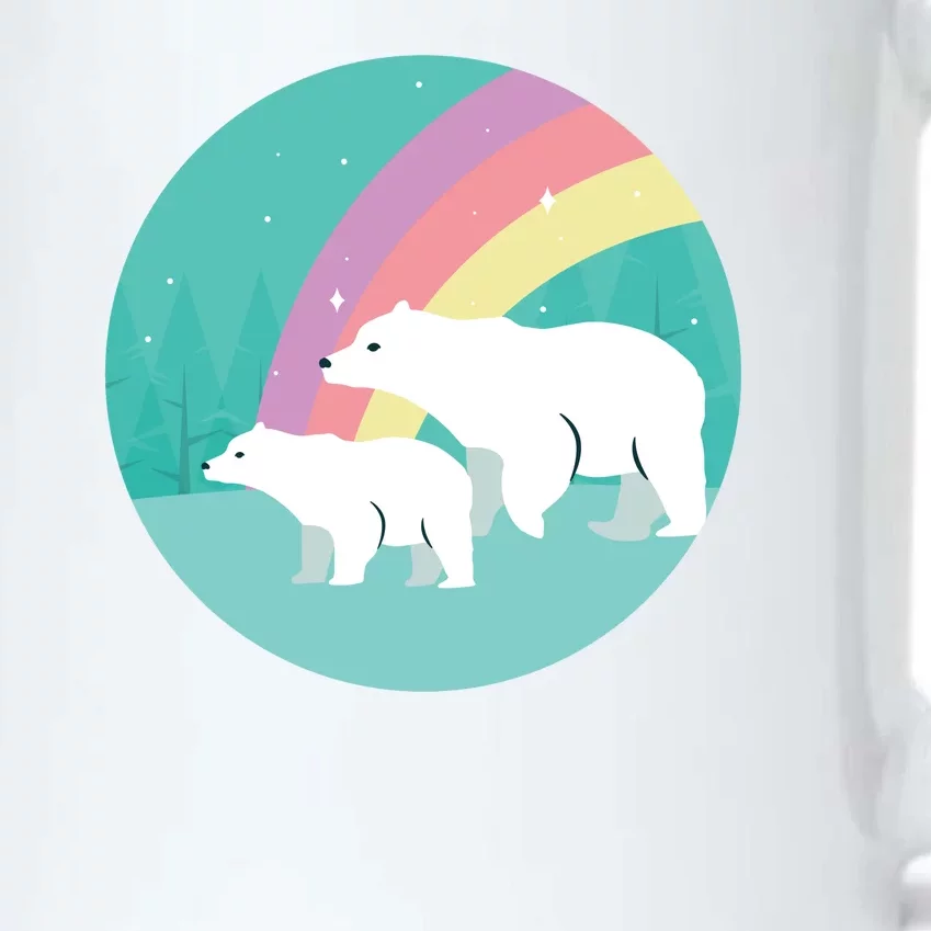 Cute Polar Bears Rainbow Black Color Changing Mug