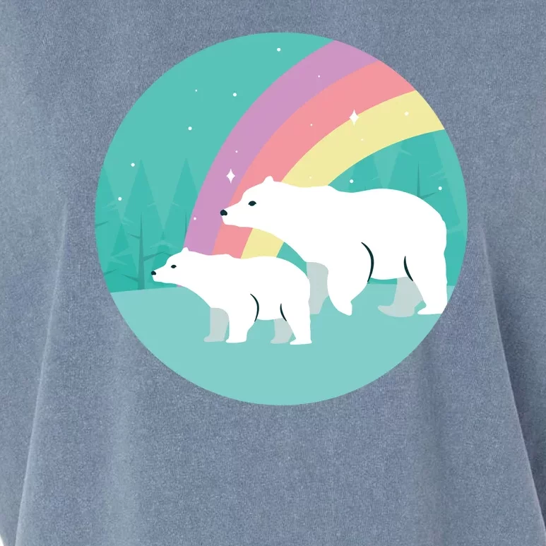 Cute Polar Bears Rainbow Garment-Dyed Women's Muscle Tee