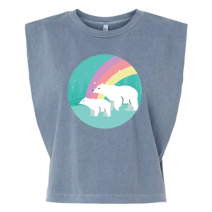 Cute Polar Bears Rainbow Garment-Dyed Women's Muscle Tee