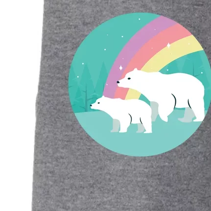 Cute Polar Bears Rainbow Doggie 3-End Fleece Hoodie