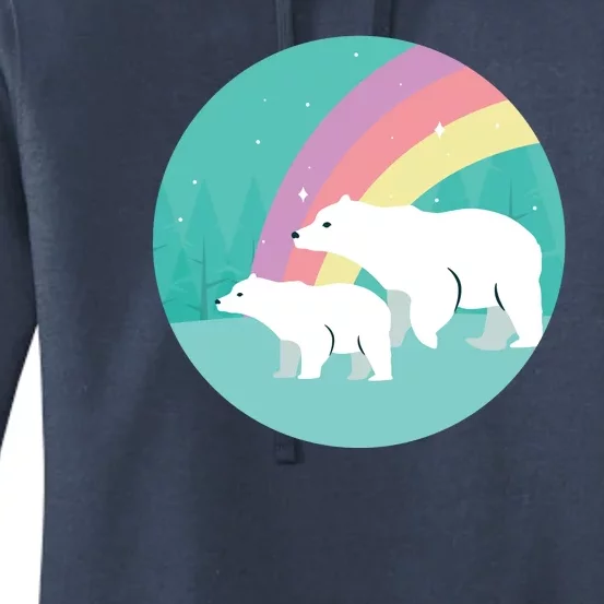 Cute Polar Bears Rainbow Women's Pullover Hoodie